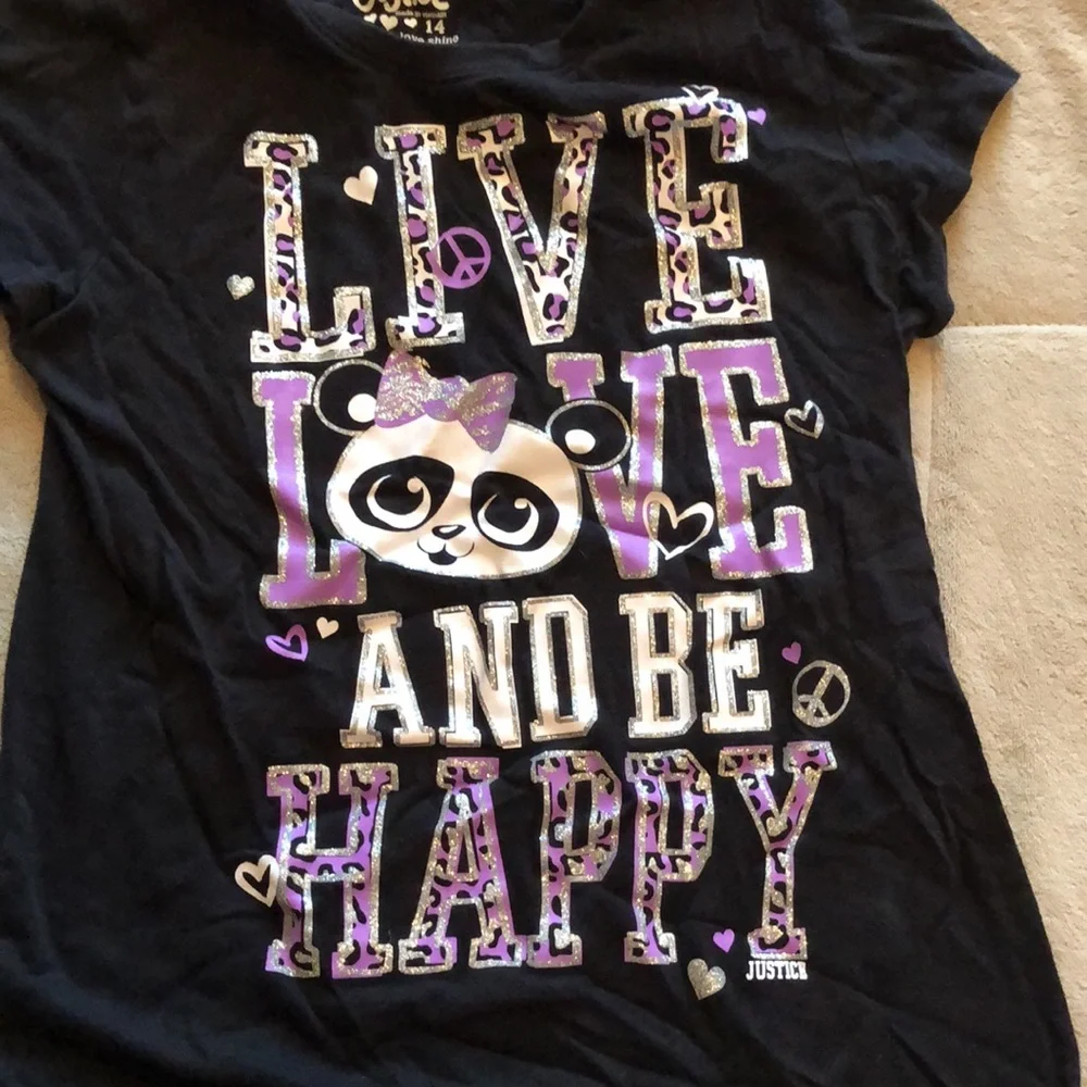 Girls justice t shirt- size 14